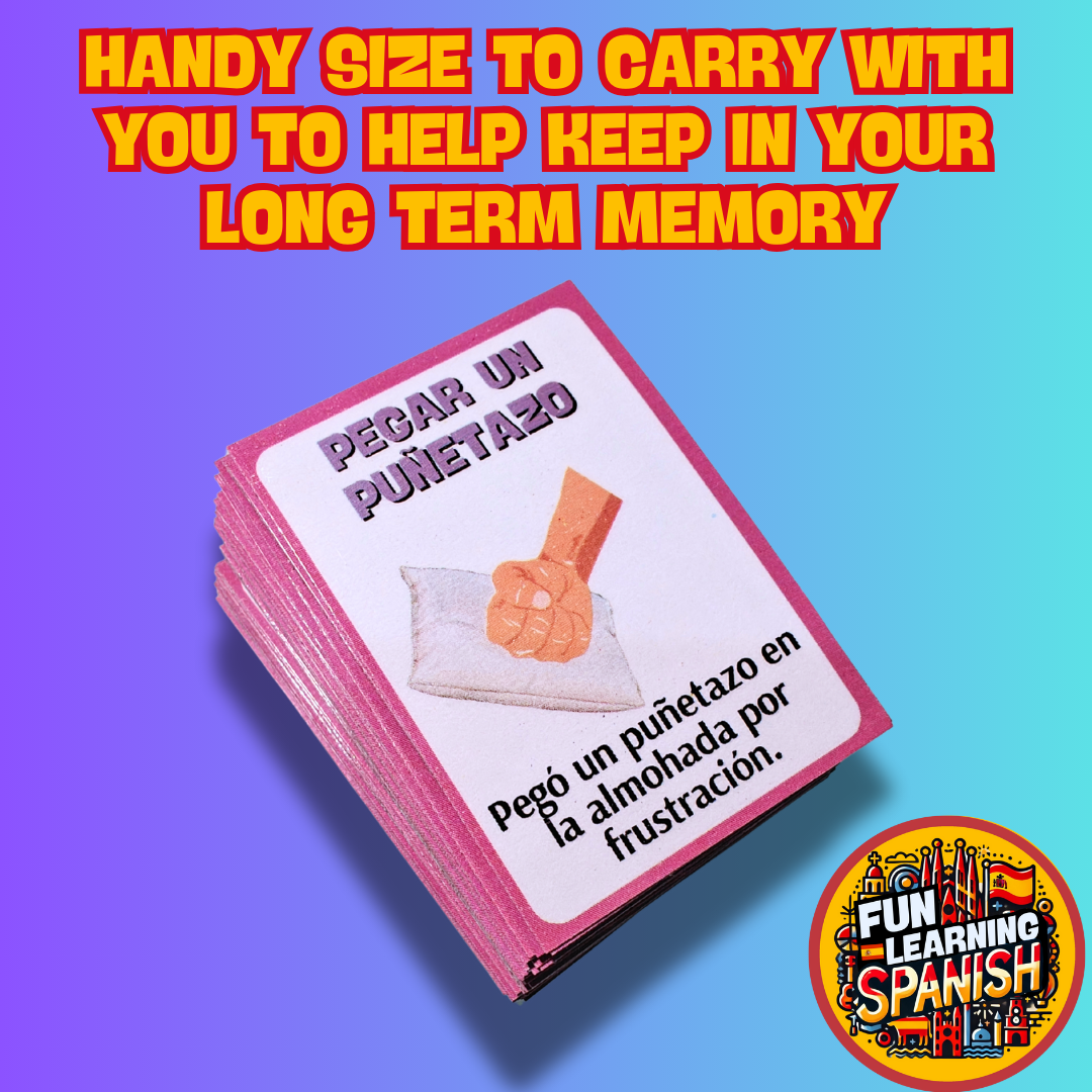 Hand action verbs Spanish laminated flashcards – image 8