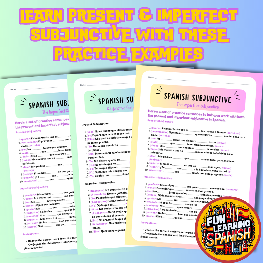 The Ultimate Spanish Subjunctive Mastery Bundle: Laminated Flashcards, Explanations, Practice Exercises and Revision for All Levels