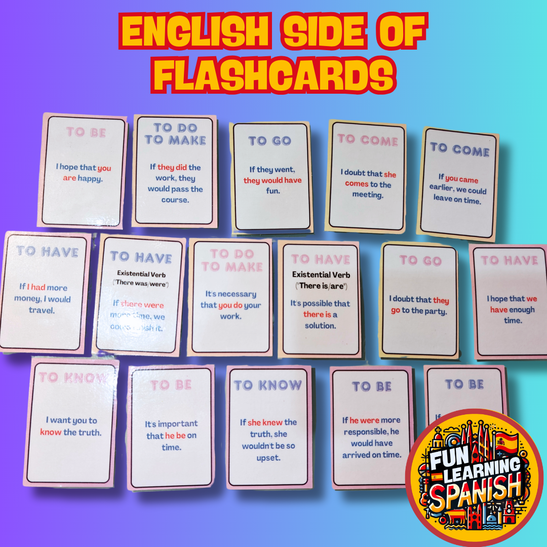 The Ultimate Spanish Subjunctive Mastery Bundle: Laminated Flashcards, Explanations, Practice Exercises and Revision for All Levels