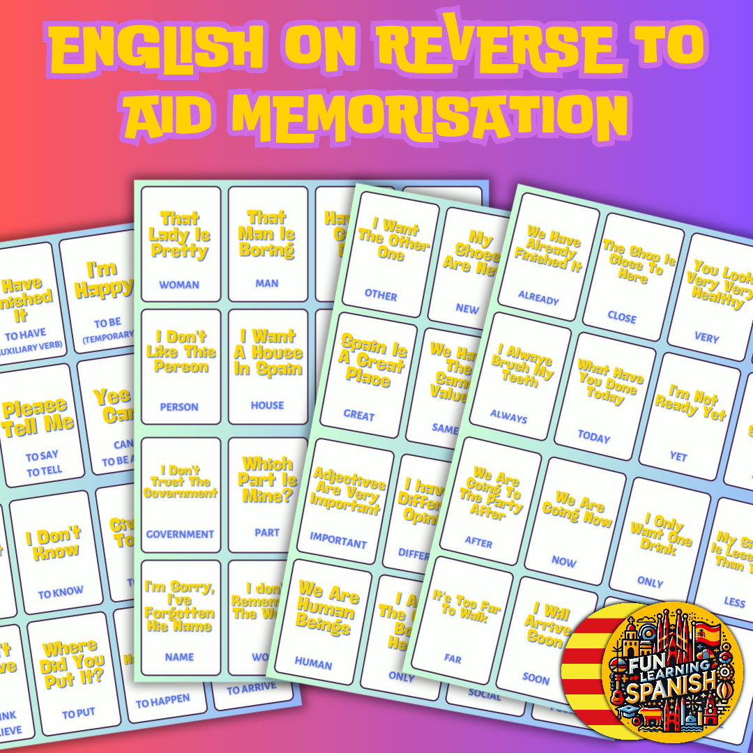 Essential Catalan Flashcards Pack: 64 Most Common Catalan Words Durable, Laminated, Double-Sided Learning Tools