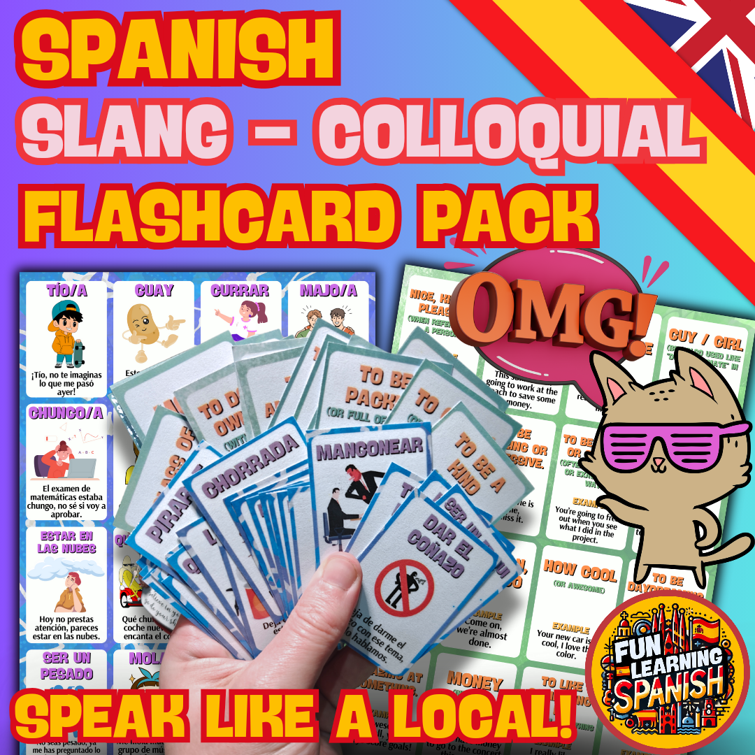 ¡Debe saberlo! Paquete de tarjetas didácticas de jerga y coloquialismos: 48 tarjetas de revisión laminadas y de doble cara en inglés y español