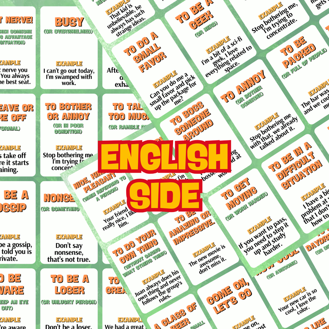 ¡Debe saberlo! Paquete de tarjetas didácticas de jerga y coloquialismos: 48 tarjetas de revisión laminadas y de doble cara en inglés y español