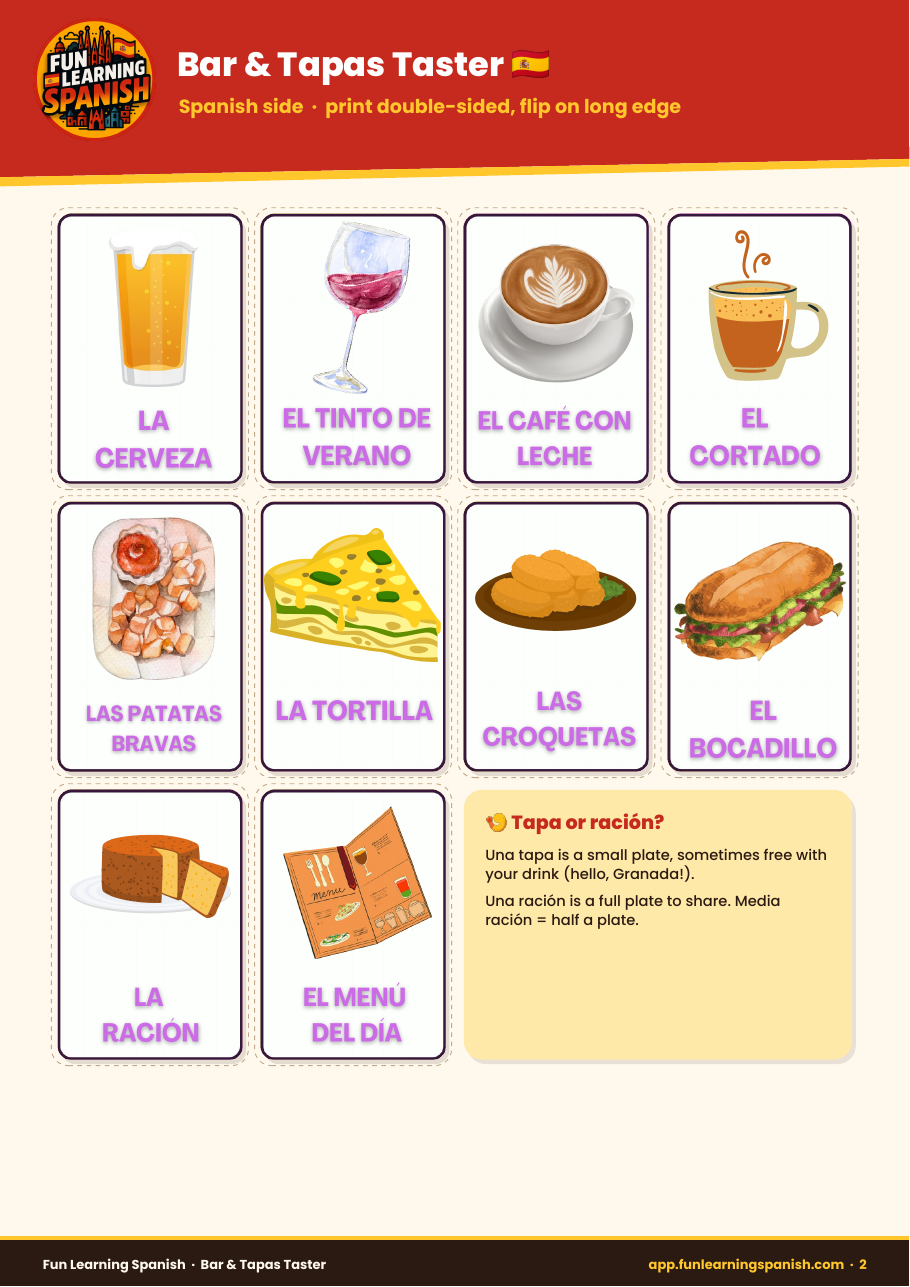 Bar & Tapas Taster: free Spanish PDF download – what's inside