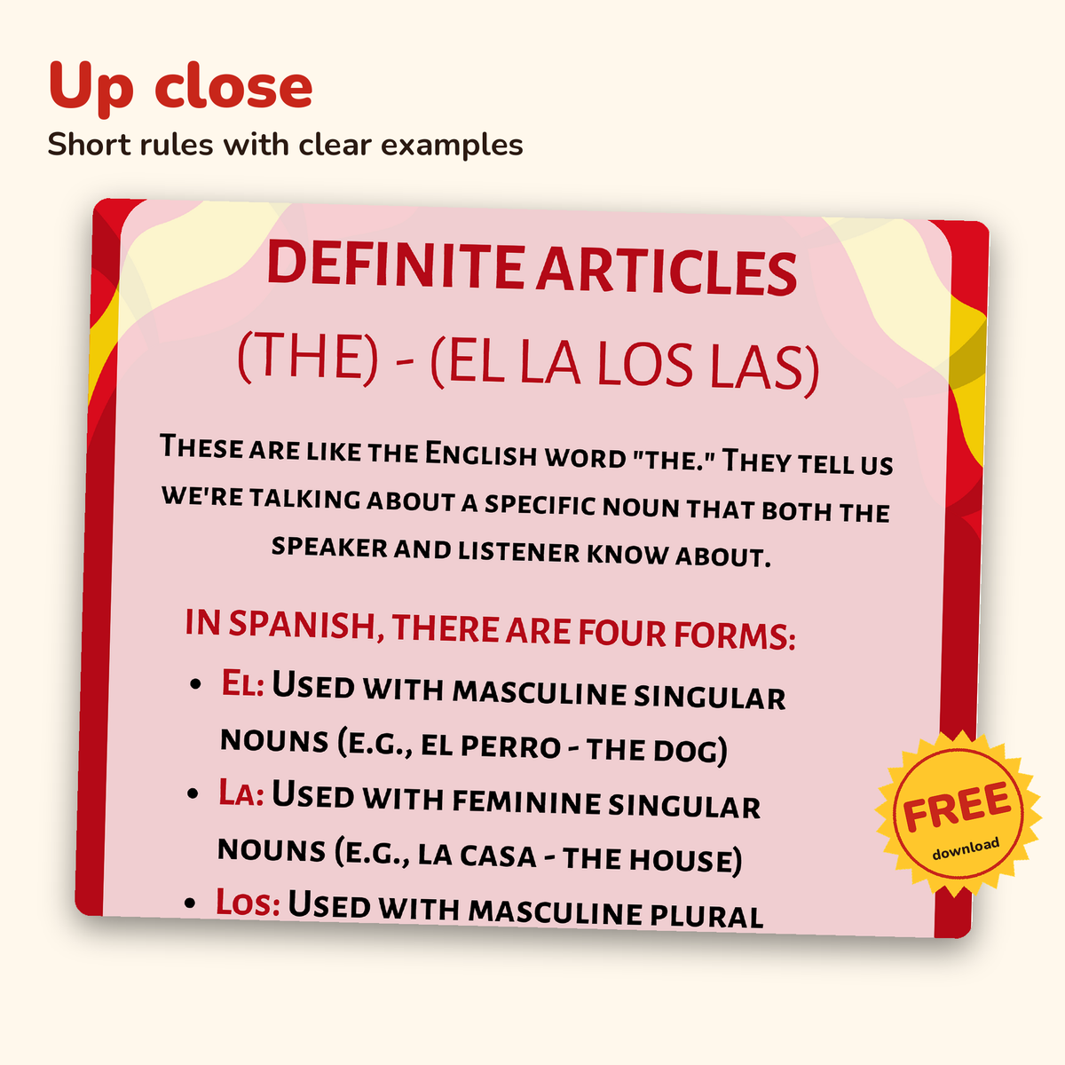 Grammar Essentials: free Spanish PDF download – close-up