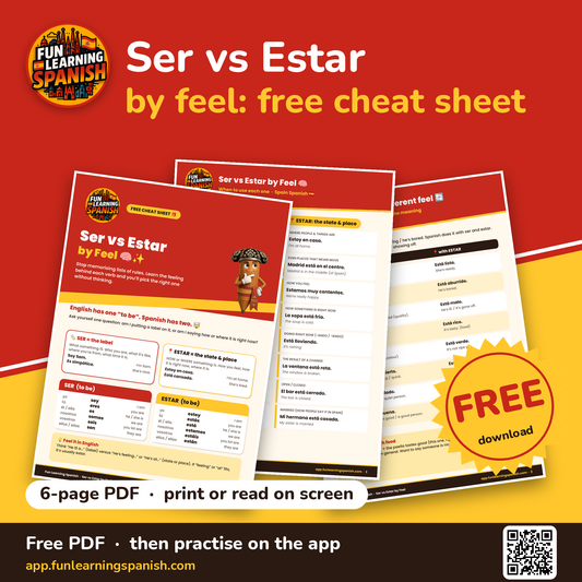 Ser vs Estar by Feel: free Spanish PDF download – cover