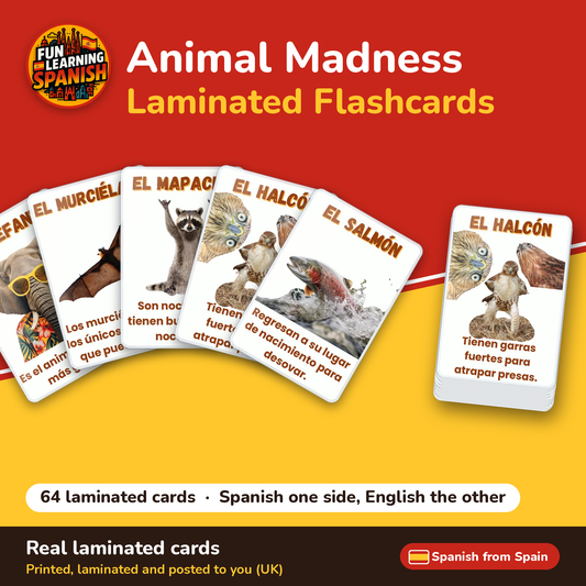 Animal Madness: laminated Spanish flashcards – cover