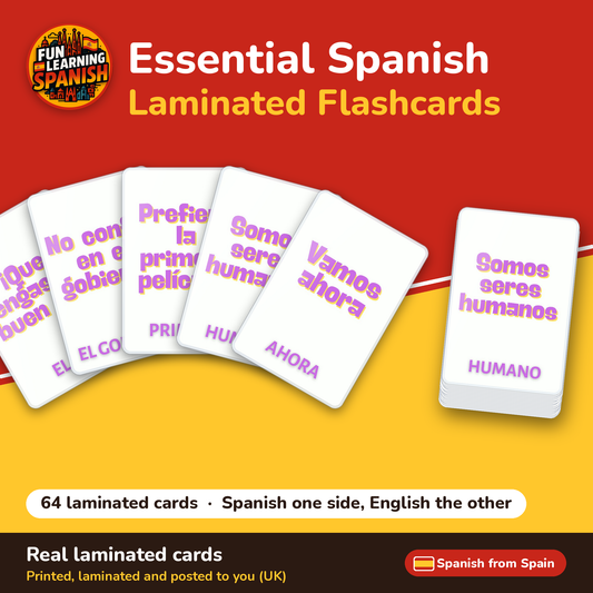 Essential Spanish: laminated Spanish flashcards – cover