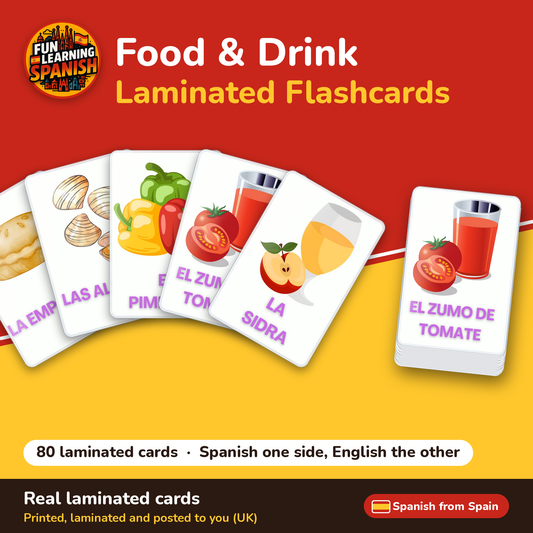 Food & Drink: laminated Spanish flashcards – cover