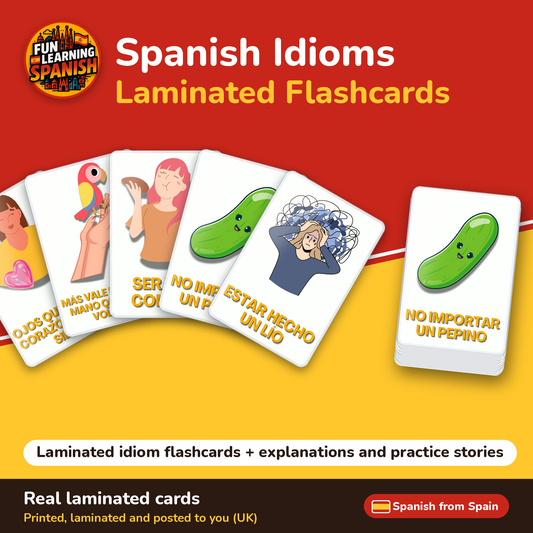 Spanish Idioms: laminated Spanish flashcards – cover