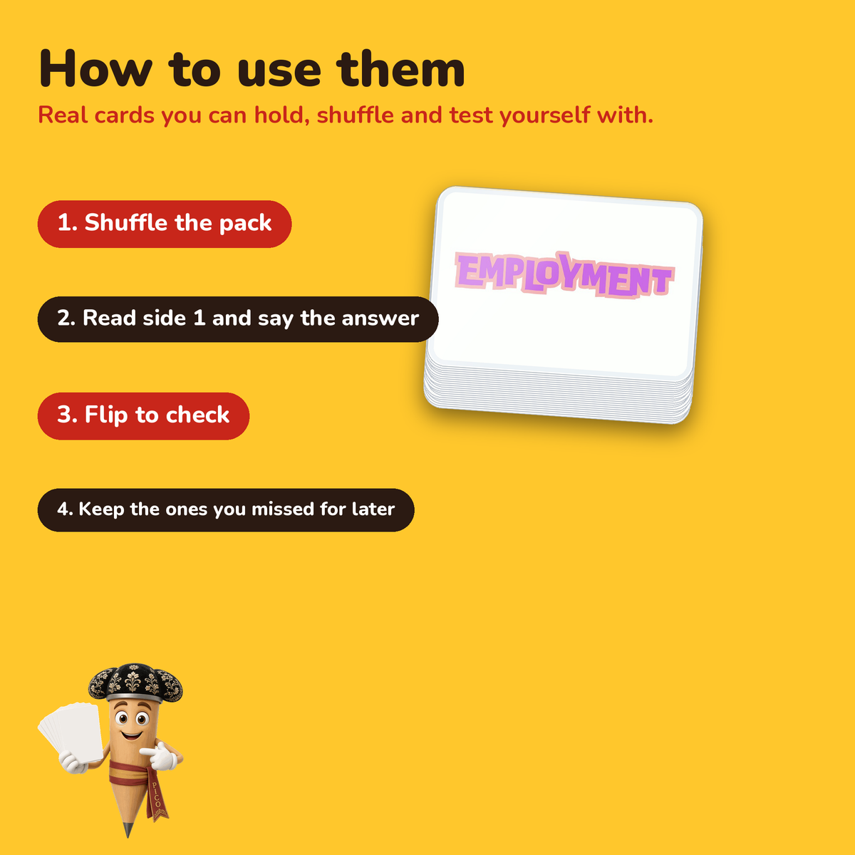 Por vs Para: laminated Spanish flashcards – how to use the cards