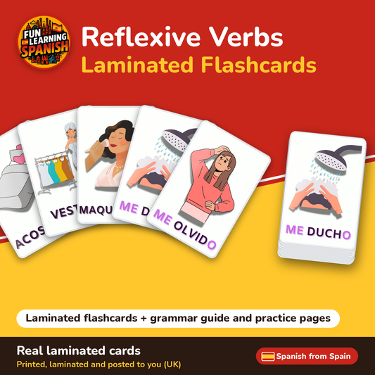 Reflexive Verbs: laminated Spanish flashcards – cover