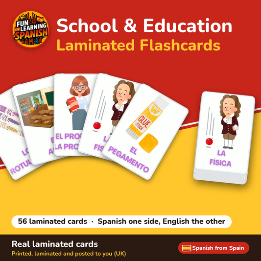 School & Education: laminated Spanish flashcards – cover