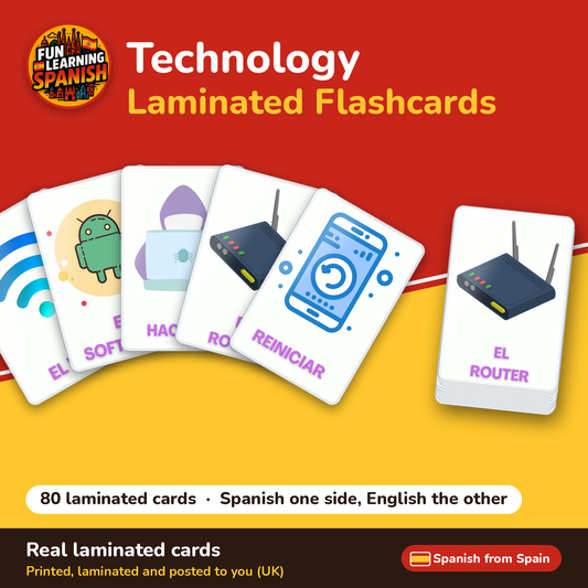 Technology: laminated Spanish flashcards – cover
