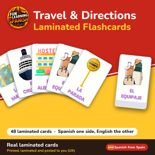 Travel & Directions: laminated Spanish flashcards – cover