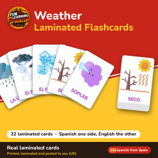Weather: laminated Spanish flashcards – cover