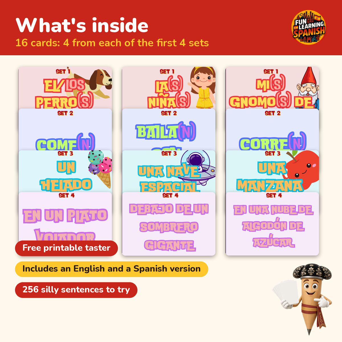 Silly Sentences free mini taster printable cards