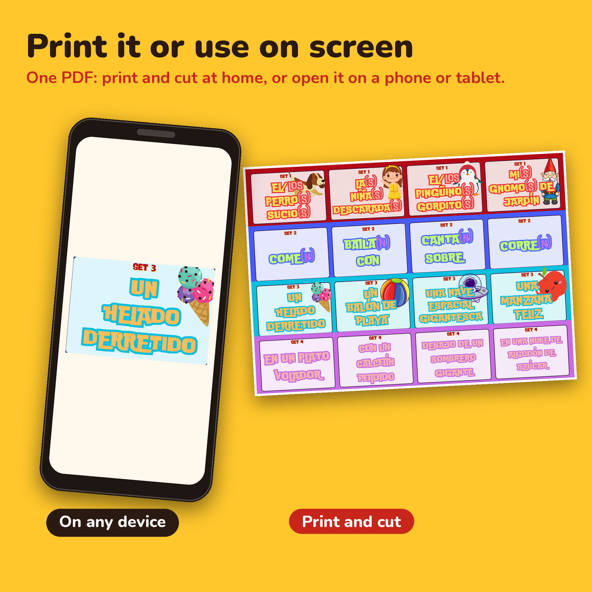 Silly Sentences free mini taster printable cards