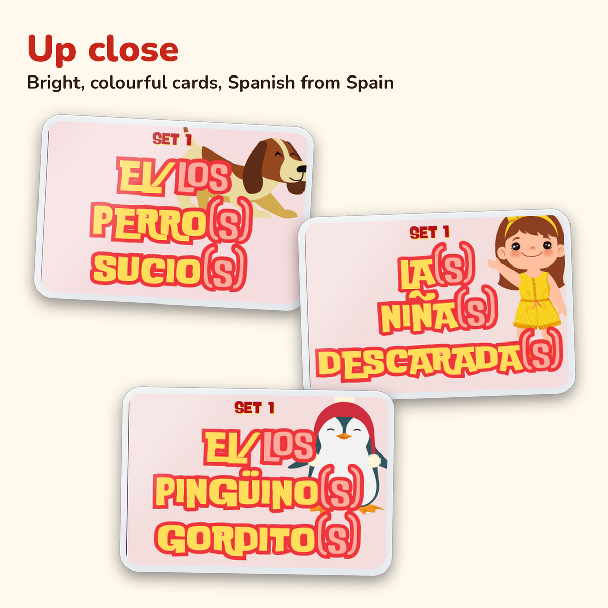 Silly Sentences Pack 1 laminated Spanish card game