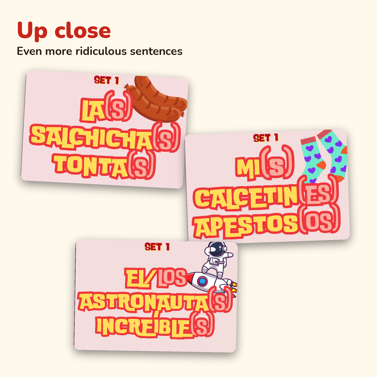 Silly Sentences Pack 2 printable Spanish card game